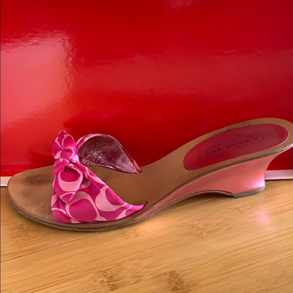 Coach A3800 Havana Pink Silk Scarf Sandal